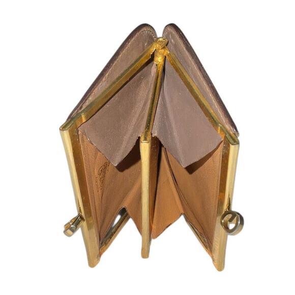 Gucci Vintage Mini Brown Leather GG Clasp lock Purse Coin Case - Picture 11 of 16